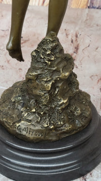 Nude Woman Female Hunter Hot Cast Diana Goddess Hunt Moon Bronze Marble Statue