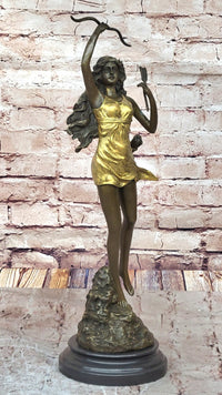 Nude Woman Female Hunter Hot Cast Diana Goddess Hunt Moon Bronze Marble Statue