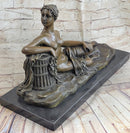 Nude Female Figure Greek Roman Goddess Naked Girl Lounging Sculpture