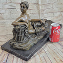 Nude Female Figure Greek Roman Goddess Naked Girl Lounging Sculpture