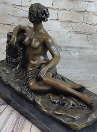 Nude Female Figure Greek Roman Goddess Naked Girl Lounging Sculpture