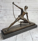 Semi Nude Muscular Male Archer by G. Michiel Bronze Sculpture Statue Art Deco 14" x 16.5"
