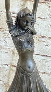 Art Deco Chiparus Russian Dancer Bronze Sculpture Marble Base