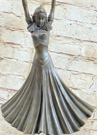Art Deco Chiparus Russian Dancer Bronze Sculpture Marble Base