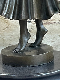 Art Deco Chiparus Russian Dancer Bronze Sculpture Marble Base