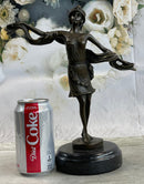 Art Deco Flapper Dancer Bronze Sculpture 12" x 10"