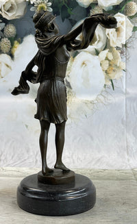 Art Deco Flapper Dancer Bronze Sculpture 12" x 10"