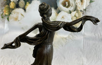 Art Deco Flapper Dancer Bronze Sculpture 12" x 10"