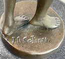 Art Deco Flapper Dancer Bronze Sculpture 12" x 10"