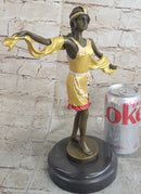 Roaring 20's Jazz Music Dancer Gilt Bronze Sculpture