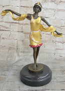 Roaring 20's Jazz Music Dancer Gilt Bronze Sculpture