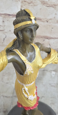 Roaring 20's Jazz Music Dancer Gilt Bronze Sculpture