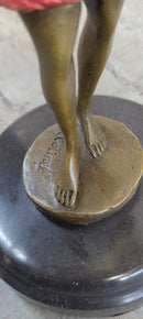 Roaring 20's Jazz Music Dancer Gilt Bronze Sculpture