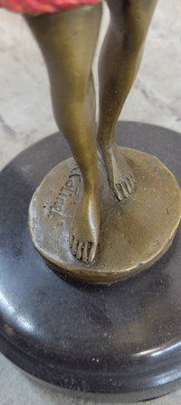 Roaring 20's Jazz Music Dancer Gilt Bronze Sculpture