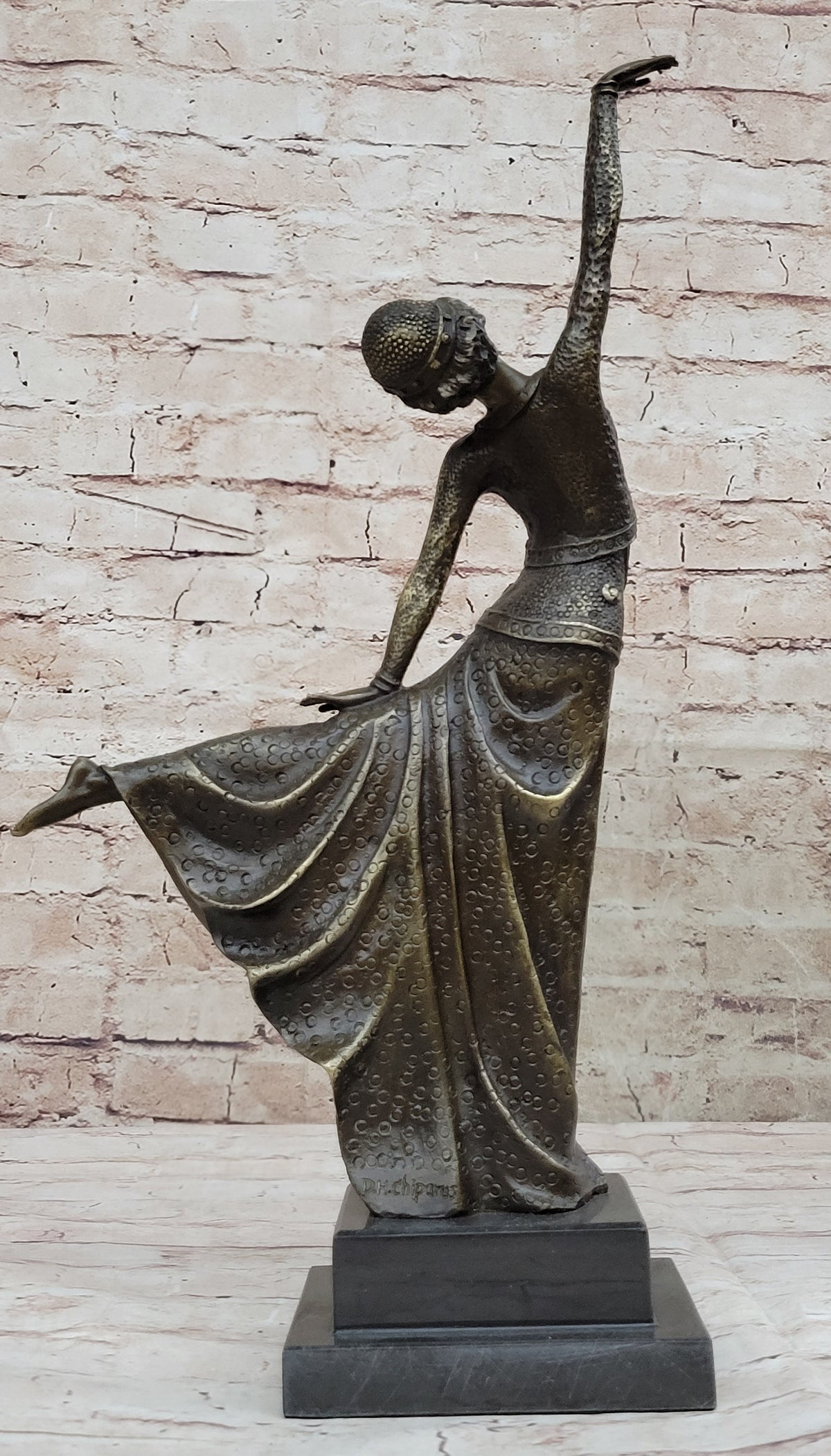 Chiparus Exotic Dancer Bronze Sculpture Marble Base