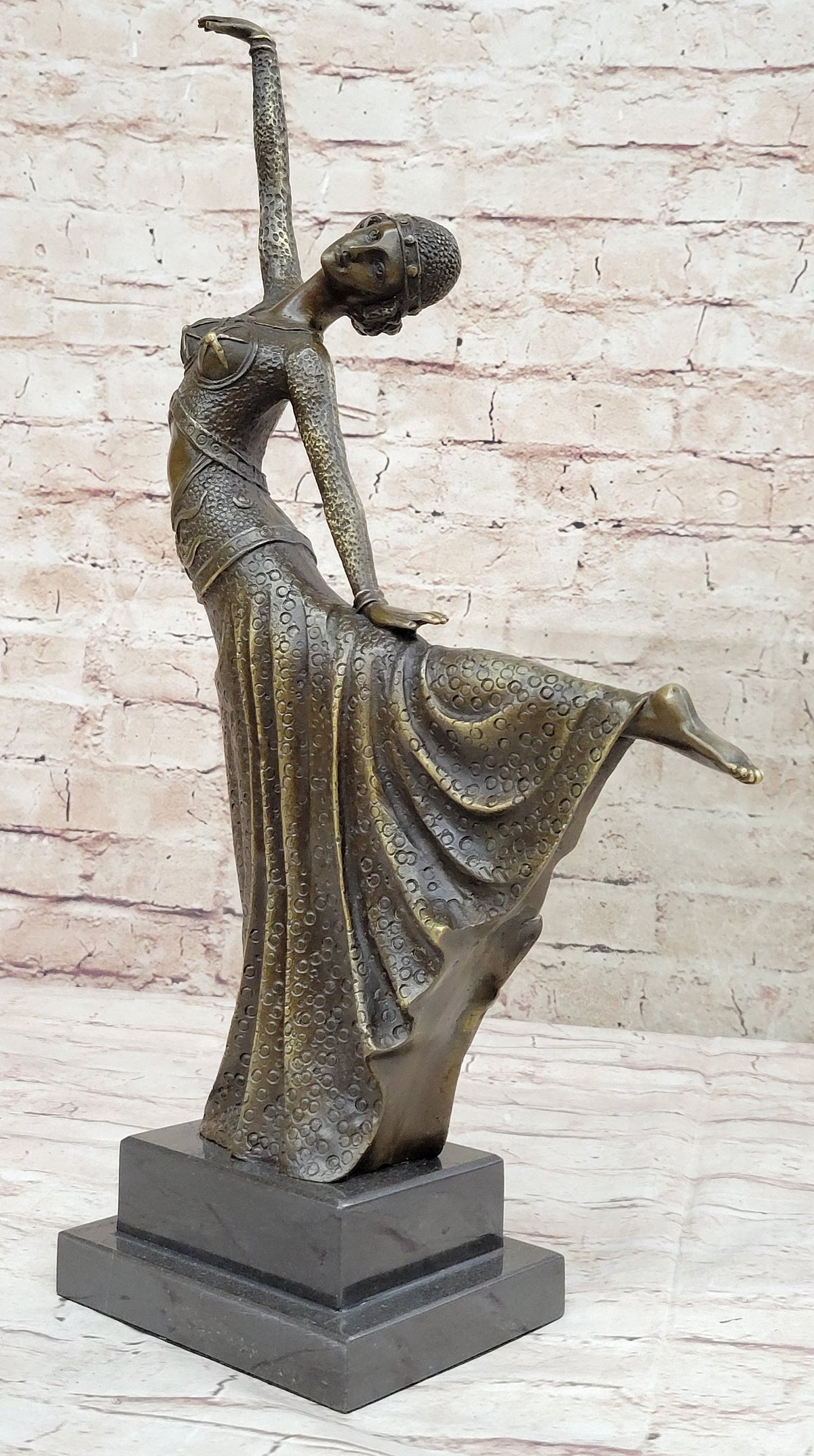Chiparus Exotic Dancer Bronze Sculpture Marble Base
