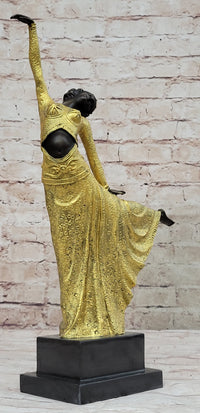 Gold Patina Egyptian Dancer by Chiparus Bronze Sculpture