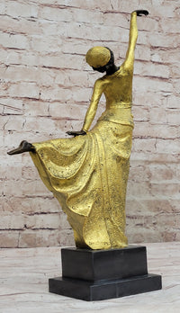 Gold Patina Egyptian Dancer by Chiparus Bronze Sculpture