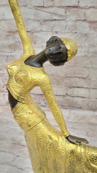 Gold Patina Egyptian Dancer by Chiparus Bronze Sculpture