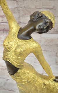 Gold Patina Egyptian Dancer by Chiparus Bronze Sculpture