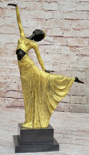 Gold Patina Egyptian Dancer by Chiparus Bronze Sculpture