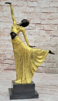 Gold Patina Egyptian Dancer by Chiparus Bronze Sculpture
