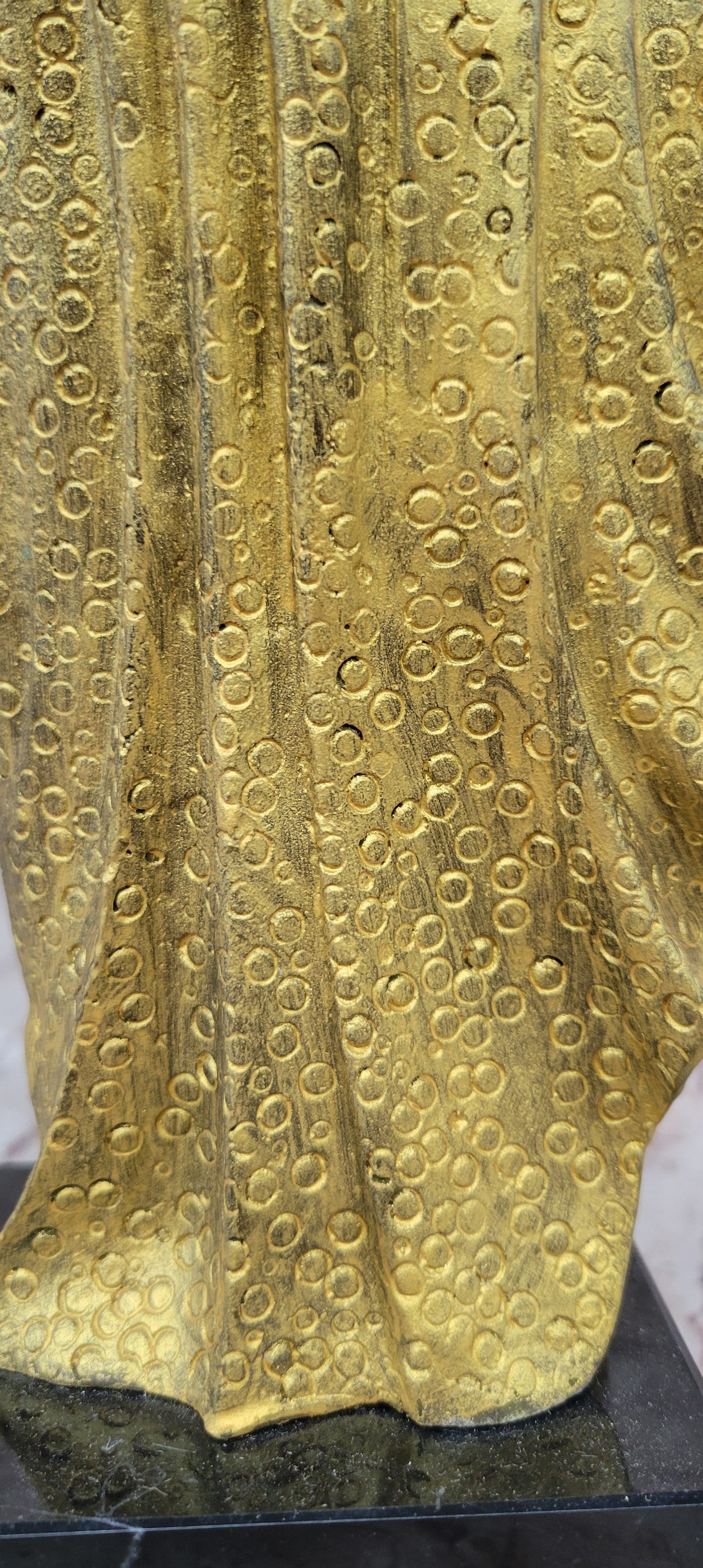 Chiparus Art Deco Bronze Dancer Girl Long Dress Gold Patina