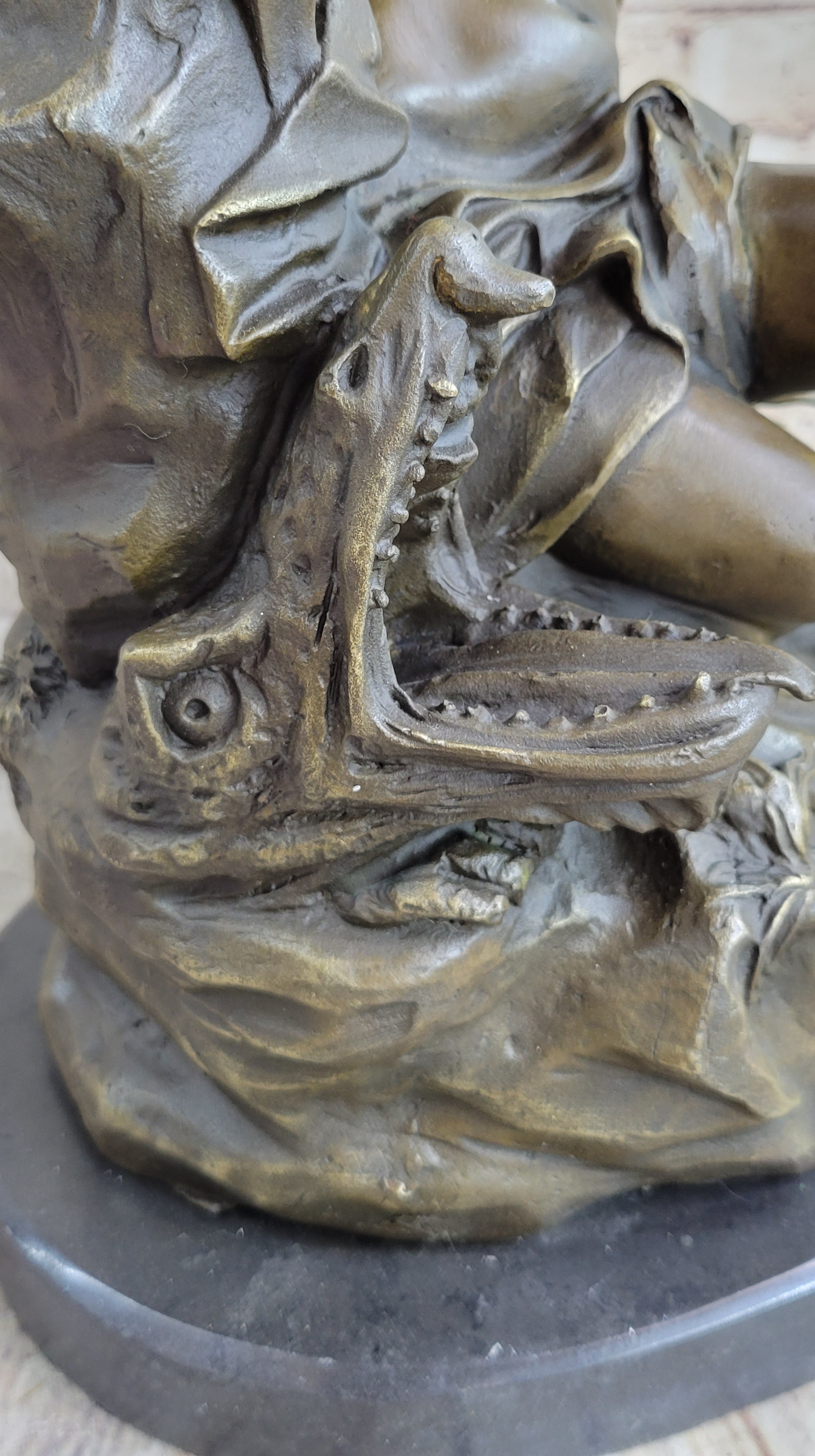 Andromeda Princess Prisoner of Dragon Bronze Sculpture 17" x 11"