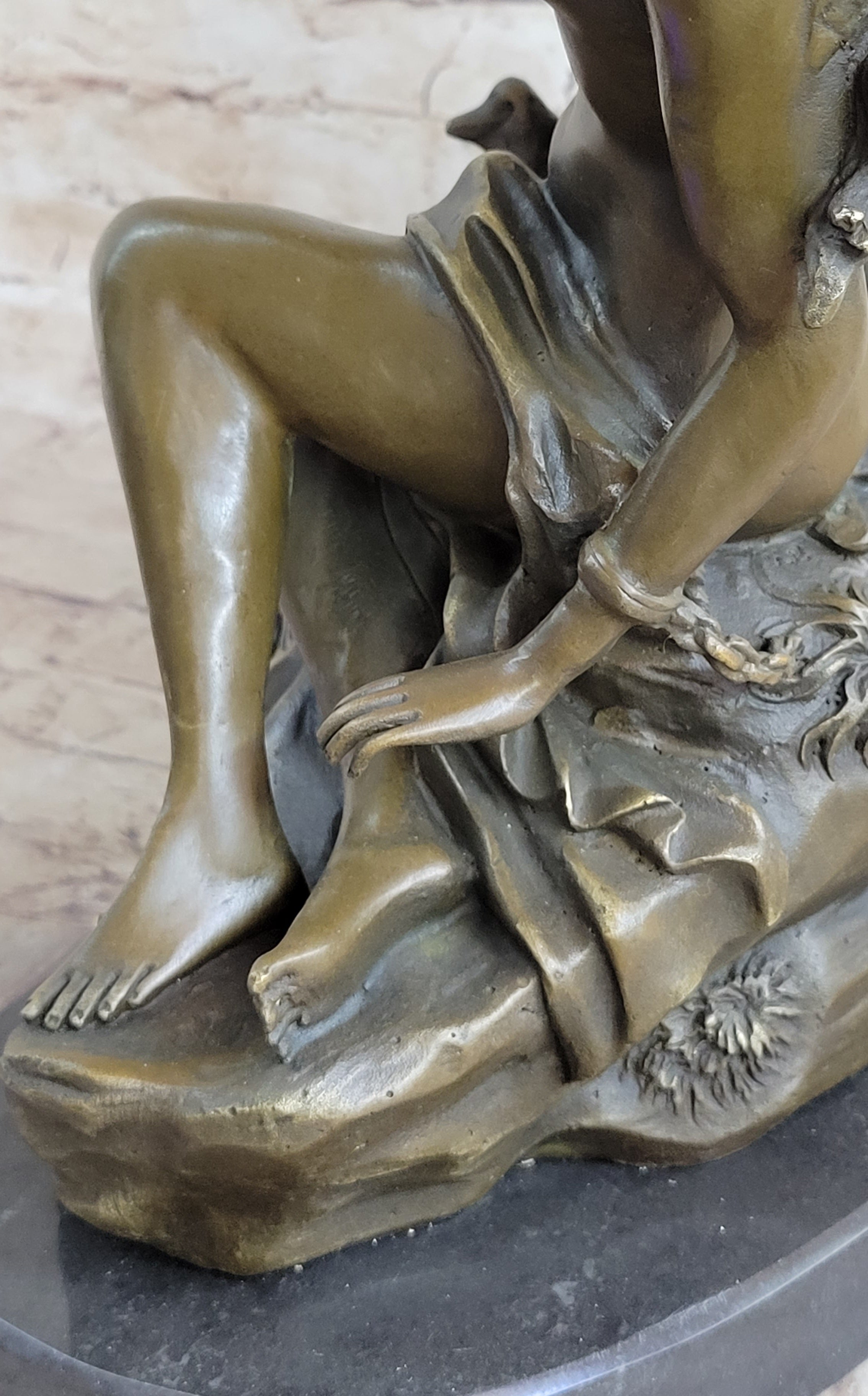 Andromeda Princess Prisoner of Dragon Bronze Sculpture 17" x 11"