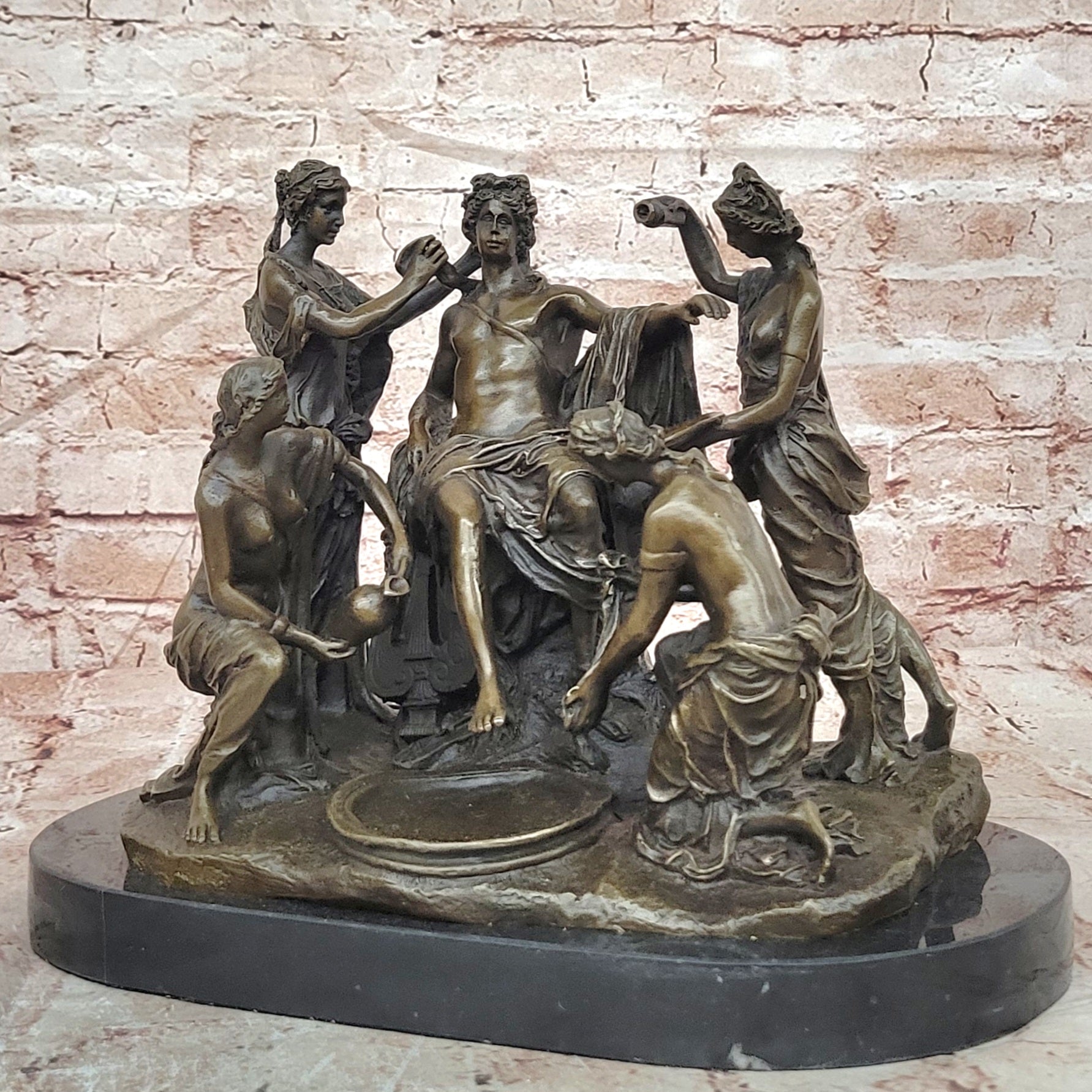 Apollo and The Nymphs Bronze Sculpture Replica by Fisher Classical Mythical Statue
