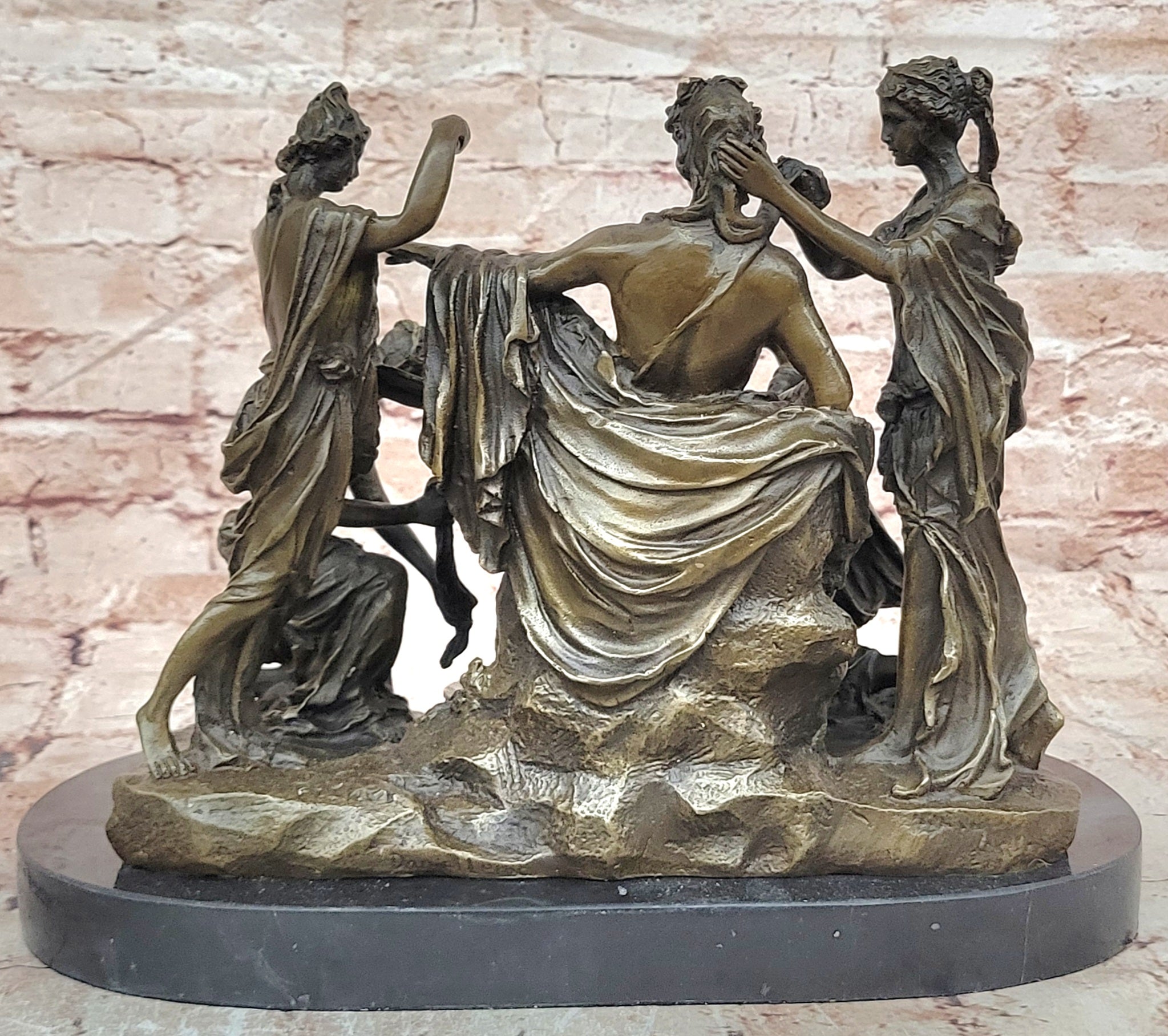 Apollo and The Nymphs Bronze Sculpture Replica by Fisher Classical Mythical Statue