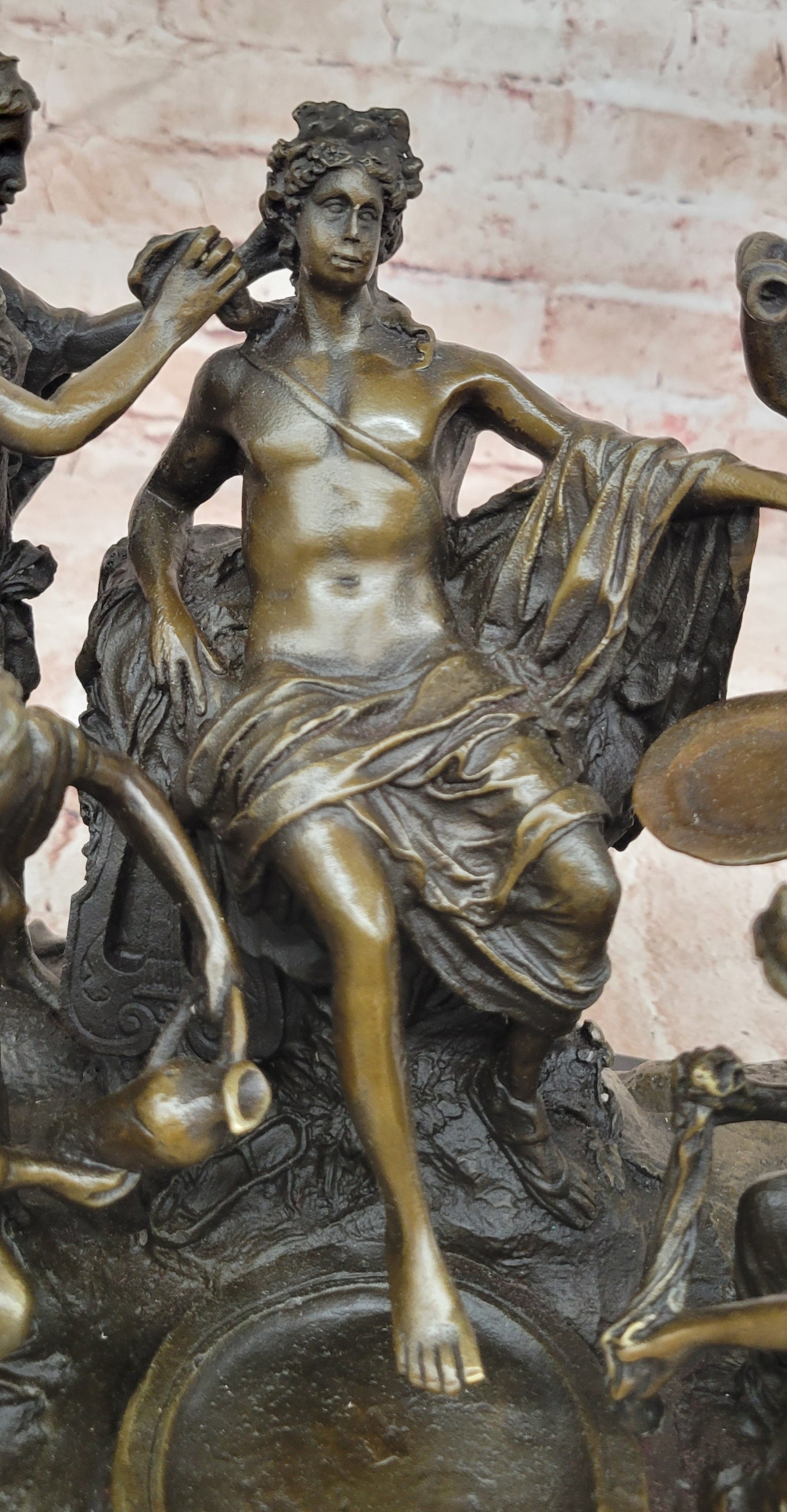 Apollo and The Nymphs Bronze Sculpture Replica by Fisher Classical Mythical Statue