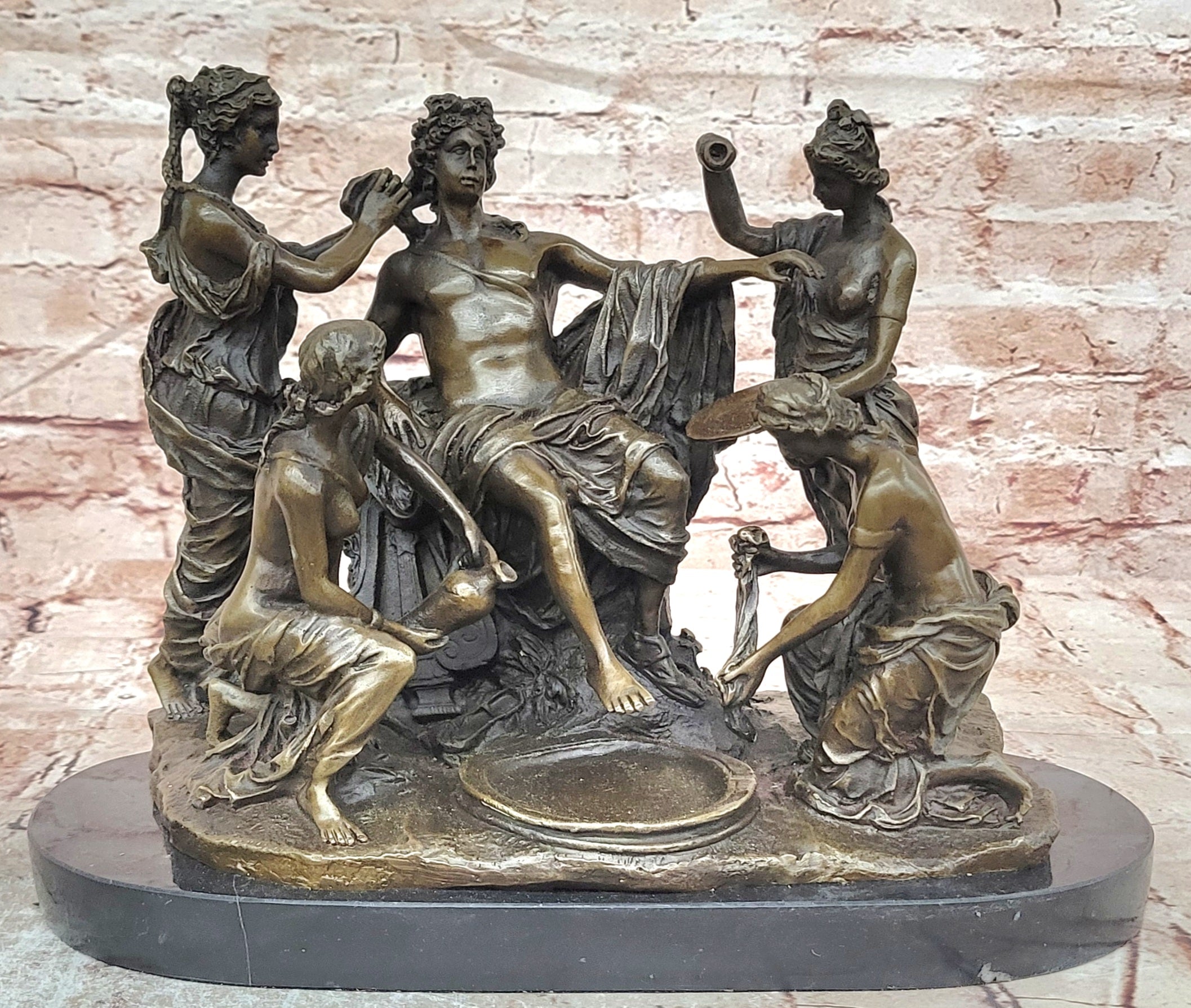 Apollo and The Nymphs Bronze Sculpture Replica by Fisher Classical Mythical Statue