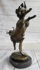 Frederic Remington Cowboy Rodeo Bull Rider Bronze 16" x 11.5"