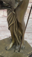 Mythical Griffin & Woman w/ Spear Bronze Sculpture 18"x 9"