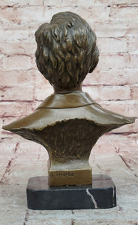 Abraham Lincoln Bronze Bust Sculpture on Marble Base 10" x 7"