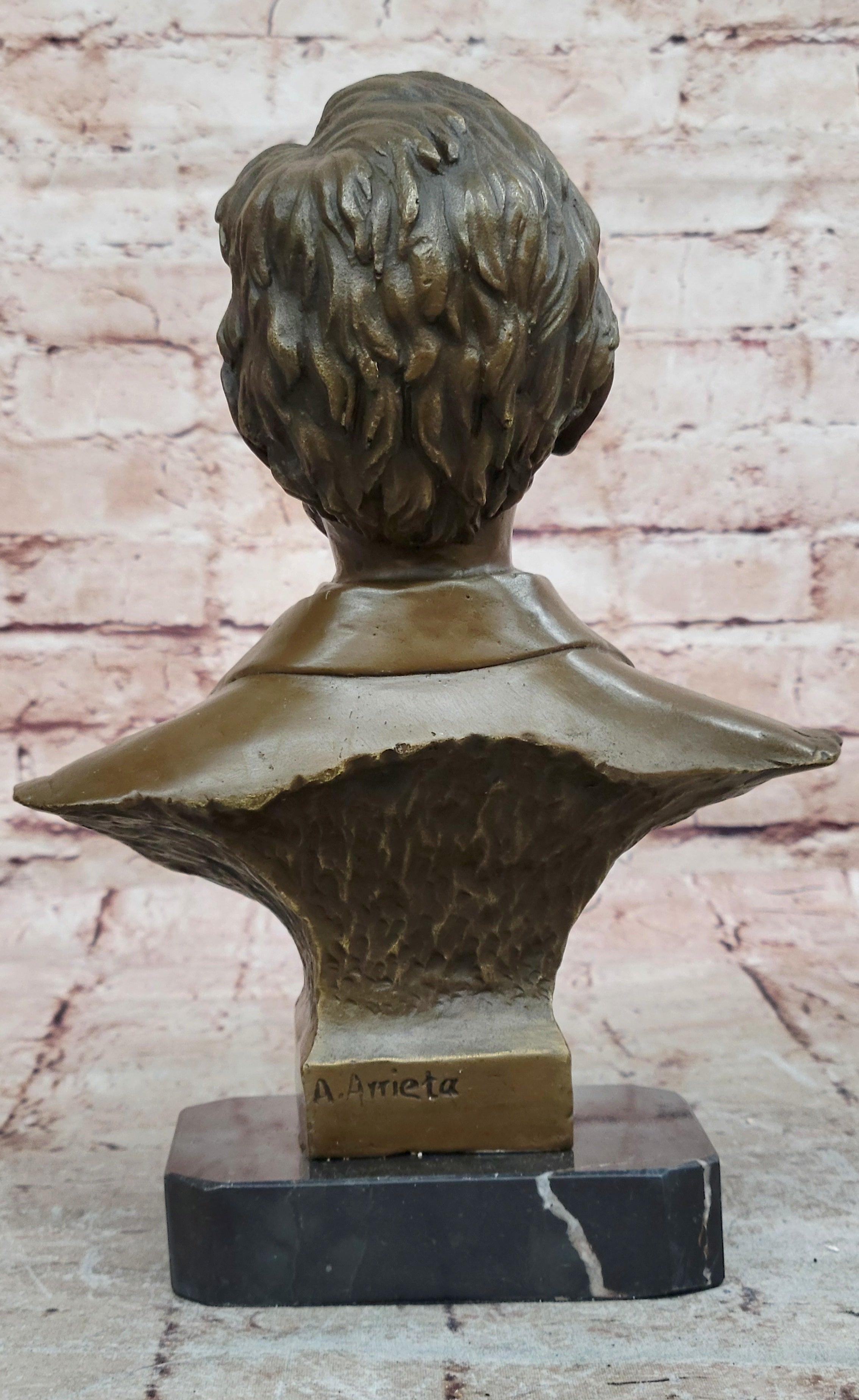 Abraham Lincoln Bronze Bust Sculpture on Marble Base 10" x 7"