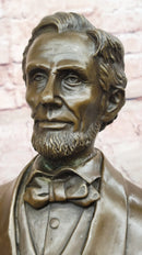 Abraham Lincoln Bronze Bust Sculpture on Marble Base 10" x 7"