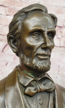 Abraham Lincoln Bronze Bust Sculpture on Marble Base 10" x 7"