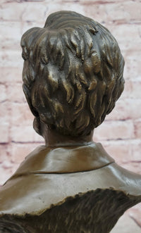 Abraham Lincoln Bronze Bust Sculpture on Marble Base 10" x 7"