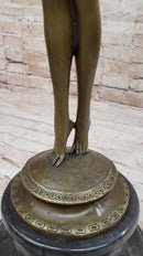 DESCENDING NIGHT by Adolph Weinman Bronze Metal Statue Winged Female Angel 21" x 16"