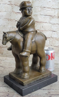 MAN ON A HORSE by Fernando Botero Bronze 15" x 10"