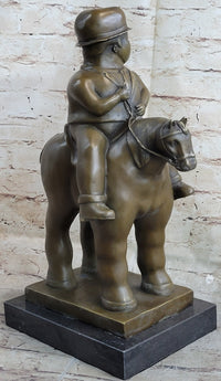 MAN ON A HORSE by Fernando Botero Bronze 15" x 10"