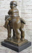 MAN ON A HORSE by Fernando Botero Bronze 15" x 10"