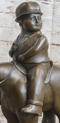 MAN ON A HORSE by Fernando Botero Bronze 15" x 10"