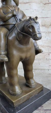 MAN ON A HORSE by Fernando Botero Bronze 15" x 10"