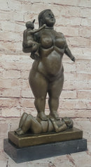 Fernando Botero Plump Family Bronze 17" x 9.5" Marble Base