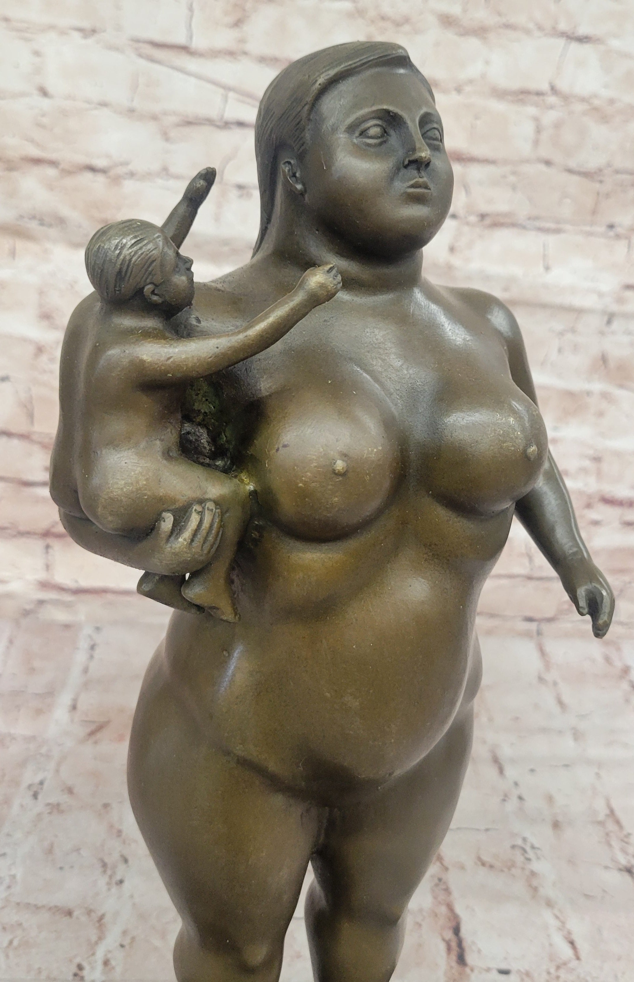 Fernando Botero Plump Family Bronze 17" x 9.5" Marble Base