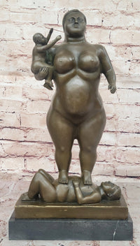 Fernando Botero Plump Family Bronze 17" x 9.5" Marble Base