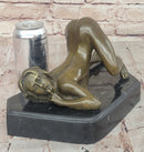 Nino Oliviono Sensual Nude Erotic Female Exposed Bronze Sculpture